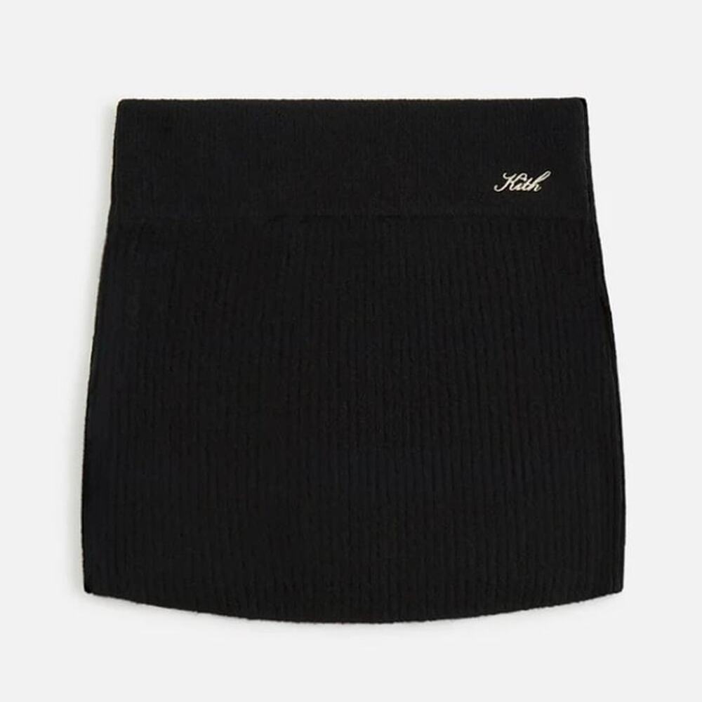 NWT KITH Arya Plush Rib Black Mini Skirt Women’s XL